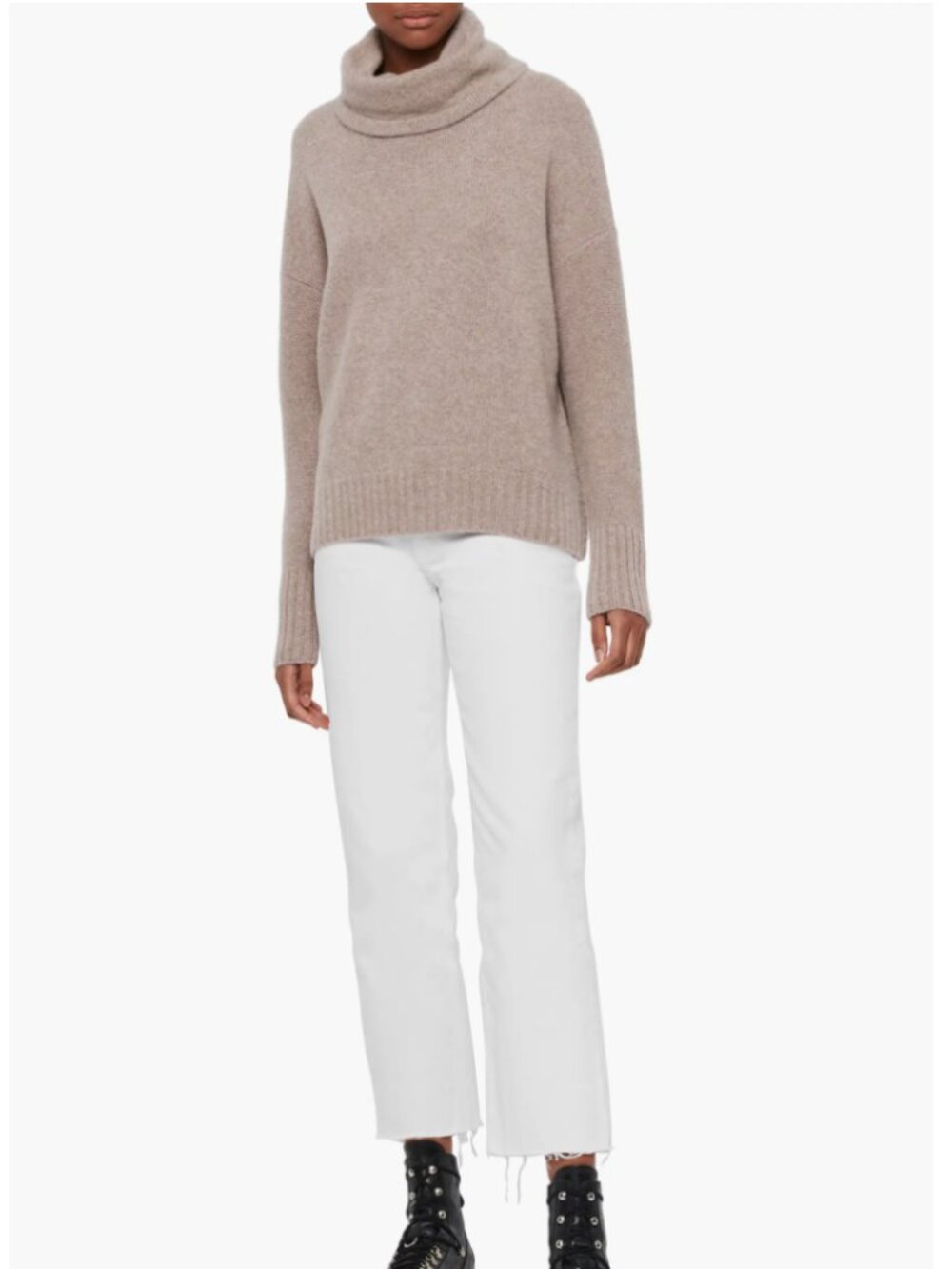 All Saints 100% Cashmere Cowl Neck Turtleneck Sweater size Small